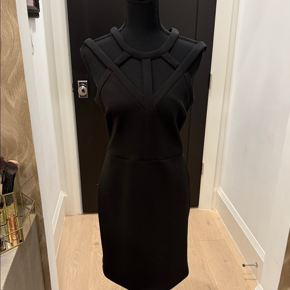 Guess Black Geometric Mini Dress